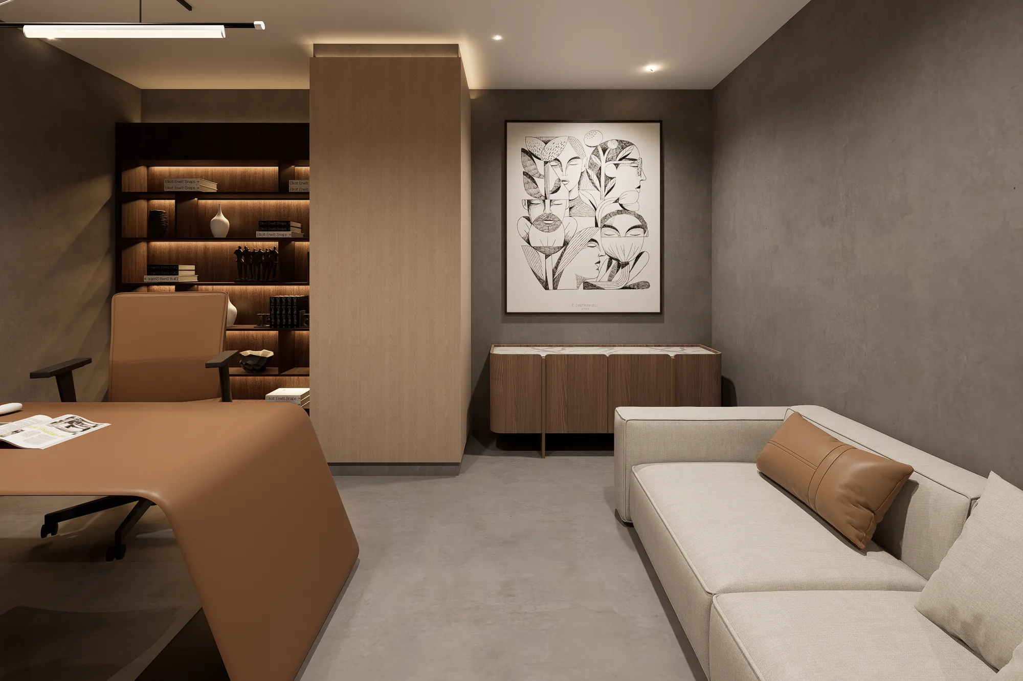 A living space furnished with considered pieces